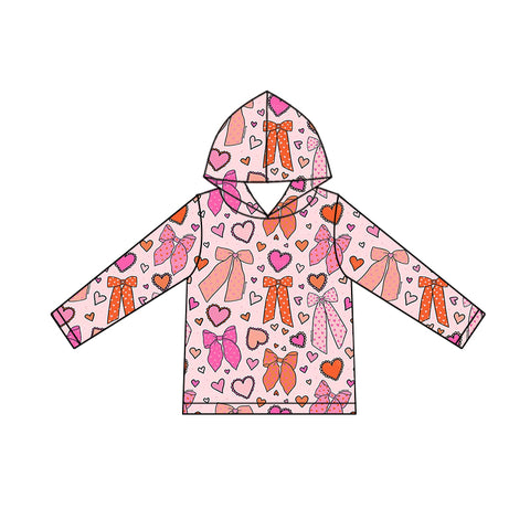 Preorder 10.08 MOQ 5 pcs GT1244 Valentine's Day Bows Love Kids Hoodie Pullover