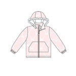 Preorder 10.09 MOQ 5 pcs  GT1246 Bows Pink Hoodie Kids Girls Zipper Coat