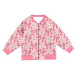 Preorder 10.09 MOQ 5 pcs GT1247 Bows Flower Love Pink Hoodie Kids Girls Zipper Coat