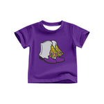 Preorder Samples GT1254 Mardi Gras Boots Purple Kids Girls Shirt Top
