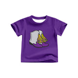 Preorder Samples GT1254 Mardi Gras Boots Purple Kids Girls Shirt Top