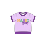 Preorder 10.15 MOQ 5 pcs GT1257 Mardi Gras Kids Girls Shirt Top