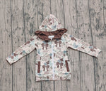 Preorder Samples GT1263 Hunting Camo Bows Hoodie Kids Girls Zipper Coat (12-18M to 7-8T)
