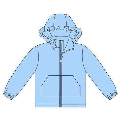 Preorder 10.20 MOQ 5 pcs GT1278 Solid Color Hoodie Kids Girls Zipper Coat