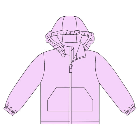Preorder 10.20 MOQ 5 pcs GT1279 Solid Color Hoodie Kids Girls Zipper Coat