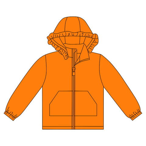 Preorder 10.20 MOQ 5 pcs GT1280 Solid Color Hoodie Kids Girls Zipper Coat