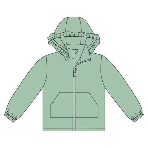 Preorder 10.20 MOQ 5 pcs GT1281 Solid Color Hoodie Kids Girls Zipper Coat