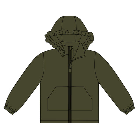 Preorder 10.20 MOQ 5 pcs GT1282 Solid Color Hoodie Kids Girls Zipper Coat