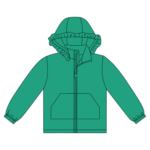 Preorder 10.20 MOQ 5 pcs GT1284 Solid Color Hoodie Kids Girls Zipper Coat