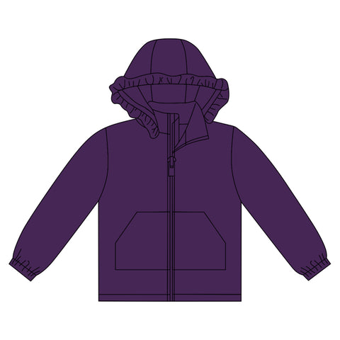 Preorder 10.20 MOQ 5 pcs GT1287 Solid Color Hoodie Kids Girls Zipper Coat