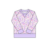 Preorder 10.20 MOQ 5 pcs GLS0024 Flower Purple Yoga Girls Shorts Set