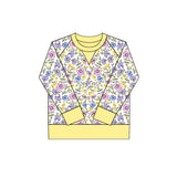 Preorder 10.20 MOQ 5 pcs GLS0030 Flower Yellow Yoga Girls Shorts Set