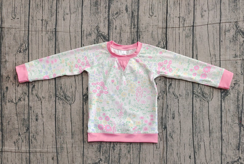 Preorder Samples GT1299 Flower Pink Yoga Kids Girls Shirt