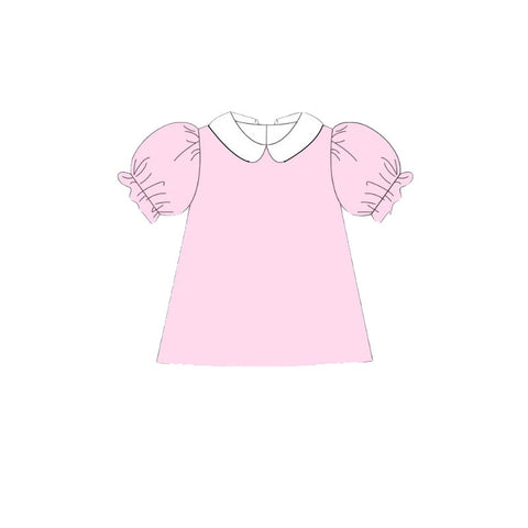 Preorder 10.28 MOQ 5 pcs GT1307 Solid Color Pink Kids Girls Shirt Top