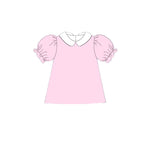 Preorder 10.28 MOQ 5 pcs GSD2879 Easter Bows Pink Cute Girl's Dress Set