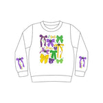 Preorder 11.04 MOQ 5 pcs GT1313 Mardi Gras Bows Kids Girls Shirt Top