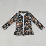 GLP2992 Hunting Camo Yoga Coat Girls Set