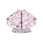 Preorder 11.16 MOQ 5 pcs GLP2998 Flower Purple Yoga Coat Girls Set