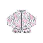 Preorder 11.16 MOQ 5 pcs GLP2999 Flower Pink Yoga Coat Girls Set