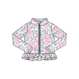 Preorder 11.16 MOQ 5 pcs GLP2999 Flower Pink Yoga Coat Girls Set