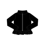 Preorder 11.16 MOQ 5 pcs GLP3006 Solid Color Black Yoga Coat Girls Set