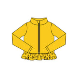 Preorder 11.16 MOQ 5 pcs GLP3008 Solid Color Yellow Yoga Coat Girls Set