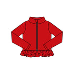 Preorder 11.16 MOQ 5 pcs GLP3010 Solid Color Red Yoga Coat Girls Set