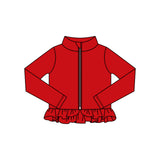 Preorder 11.16 MOQ 5 pcs GLP3010 Solid Color Red Yoga Coat Girls Set