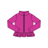 Preorder 11.16 MOQ 5 pcs GLP3013 Solid Color Purple Yoga Coat Girls Set