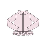 Preorder 11.16 MOQ 5 pcs GLP3015 Solid Color Cream Yoga Coat Girls Set