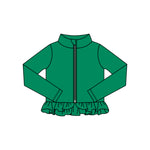 Preorder 11.16 MOQ 5 pcs GLP3016 Solid Color Green Yoga Coat Girls Set