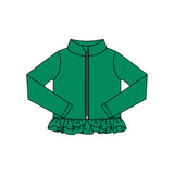 Preorder 11.16 MOQ 5 pcs GLP3016 Solid Color Green Yoga Coat Girls Set