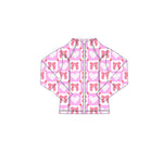 Preorder 11.17 MOQ 5 pcs GLD1387 Bows Love Pink Yoga Coat Girls Skorts Set