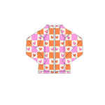 Preorder 11.17 MOQ 5 pcs GLD1388 Love Plaid Yoga Coat Girls Skorts Set