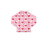 Preorder 11.17 MOQ 5 pcs GLD1390 Bows Love Pink Yoga Coat Girls Skorts Set