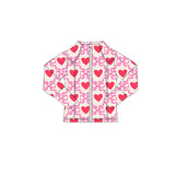 Preorder 11.17 MOQ 5 pcs GLD1390 Bows Love Pink Yoga Coat Girls Skorts Set