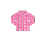Preorder 11.17 MOQ 5 pcs GLD1392 Bows Love Pink Yoga Coat Girls Skorts Set