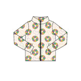 Preorder 11.17 MOQ 5 pcs GLP3028 Mardi Gras Dounts Yoga Coat Girls Set