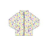 Preorder 11.17 MOQ 5 pcs GLP3030 Mardi Gras Leopard Yoga Coat Girls Set