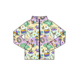 Preorder 11.17 MOQ 5 pcs GLP3031 Mardi Gras Animals Yoga Coat Girls Set