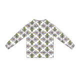 Preorder 11.17 MOQ 5 pcs GLD1395 Mardi Gras Yoga Pullover Girls Skorts Set