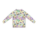 Preorder 11.17 MOQ 5 pcs GLD1401 Mardi Gras Animals Yoga Pullover Girls Skorts Set