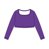 Preorder 11.24 MOQ 5 pcs GLS0040 Solid Color Purple Square Collar Yoga Girls Set