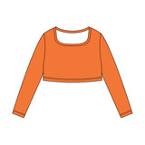 Preorder 11.24 MOQ 5 pcs GLS0043 Solid Color Orange Square Collar Yoga Girls Set