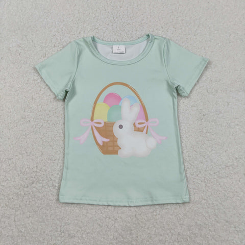 GT1396 Easter Rabbit Bunny Egg Basket Kids Girls Shirt Top