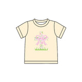 Preorder Samples GT1397 Easter Flower Cross Kids Girls Shirt Top
