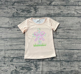 Preorder Samples GT1397 Easter Flower Cross Kids Girls Shirt Top