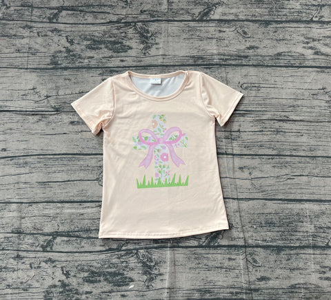 Preorder Samples GT1397 Easter Flower Cross Kids Girls Shirt Top