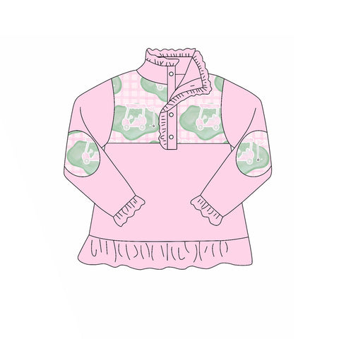 Preorder 12.01 MOQ 5 pcs GT1402 Golf Cart Kids Girls Shirt Pullover