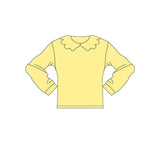 Preorder 12.13 MOQ 5 pcs GLD1505 Solid Color Cute Yellow Yoga Girls Skorts Set